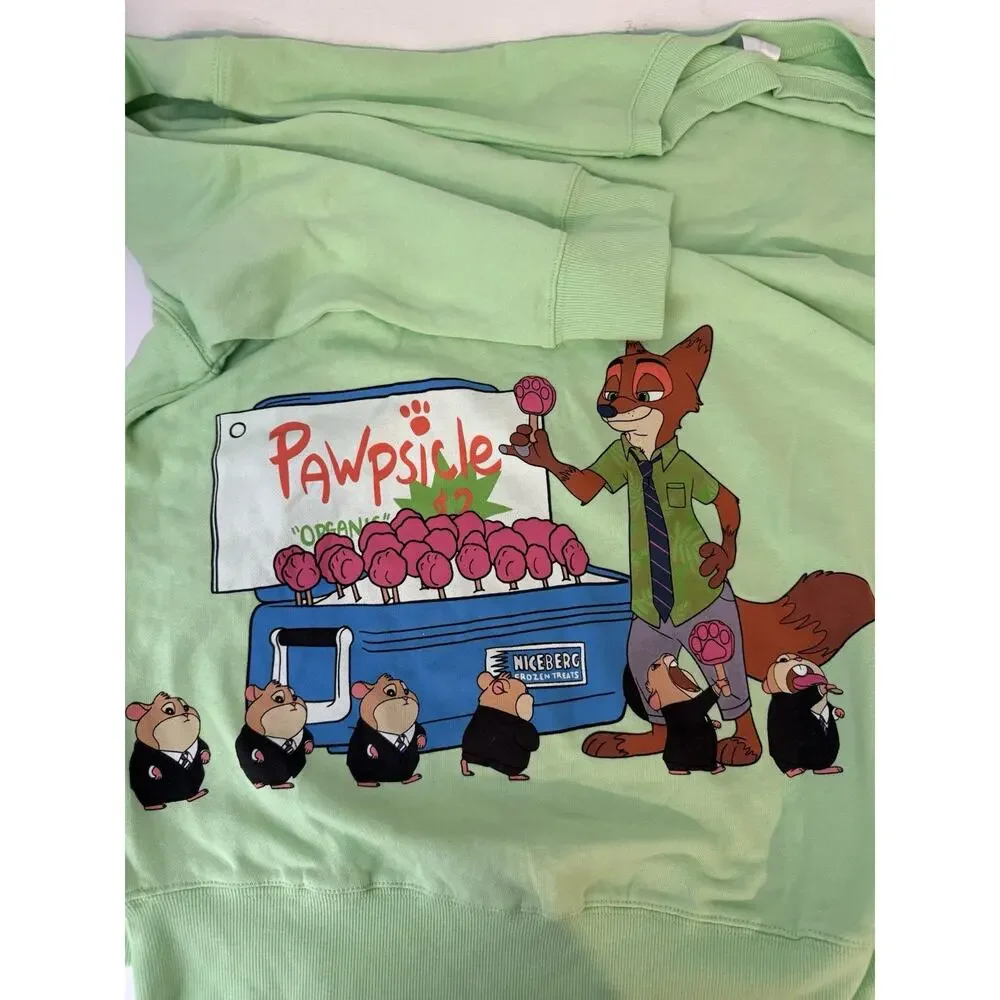 Disneyland Zootopia Nick Wilde Pawpsicle Crewneck Sweatshirt Plus Size 3X Disney